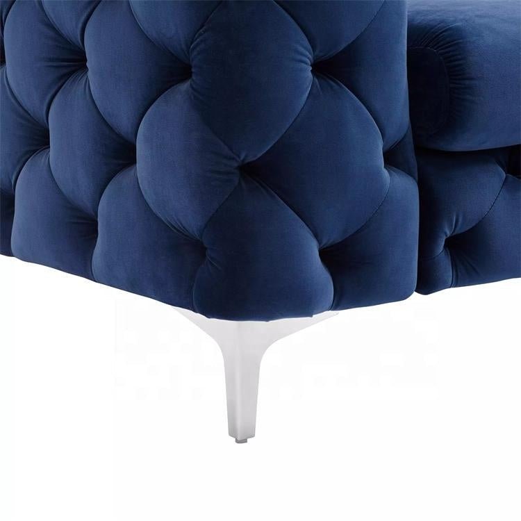 The Rocky Chesterfield in Luxury Navy Blue Velvet - MOOAZAA SHOP