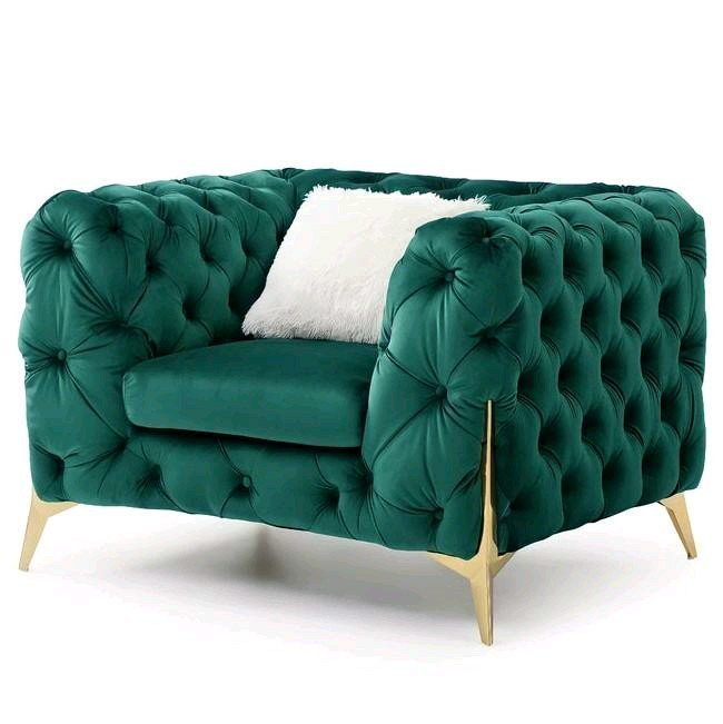 The Rocky Chesterfield Sofa Sets in Luxury Green Velvet - MOOAZAA