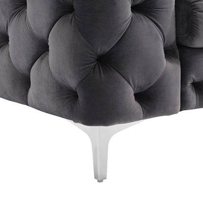 The Rocky Chesterfield Sofas Sets in Luxury Dark Grey Velvet, Express Delivery - MOOAZAA SHOP