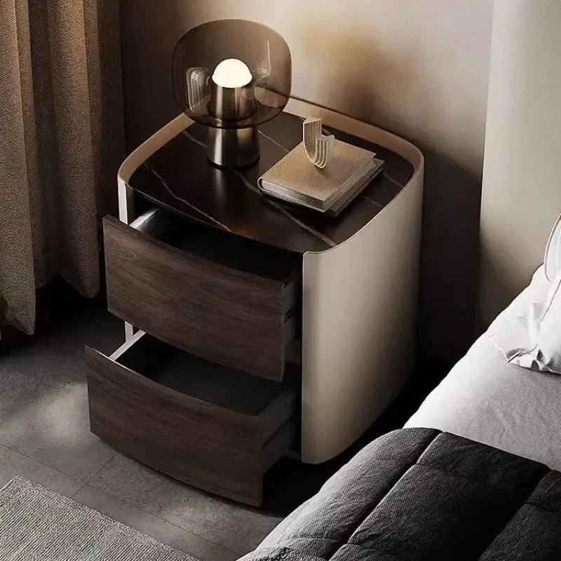 The Smoky Rain Wood Bedside Table - MOOAZAA SHOP