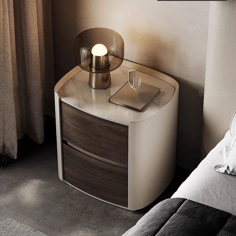 The Smoky Rain Wood Bedside Table - MOOAZAA SHOP