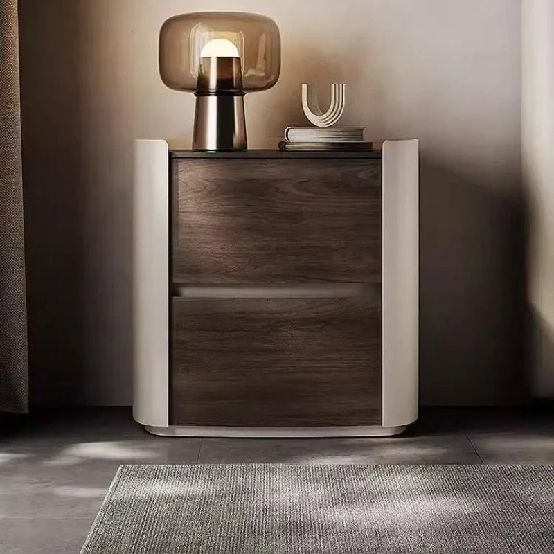 The Smoky Rain Wood Bedside Table - MOOAZAA SHOP
