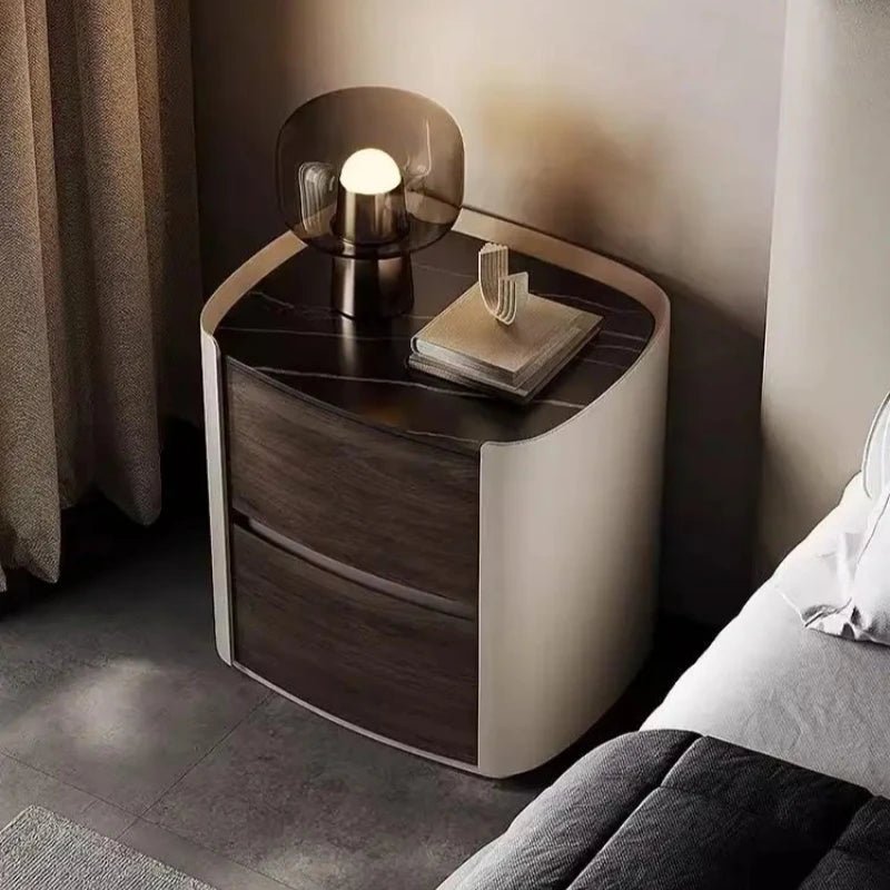 The Smoky Rain Wood Bedside Table - MOOAZAA SHOP