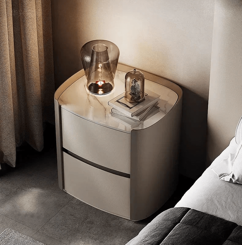 The Smoky Rain Wood Bedside Table - MOOAZAA SHOP