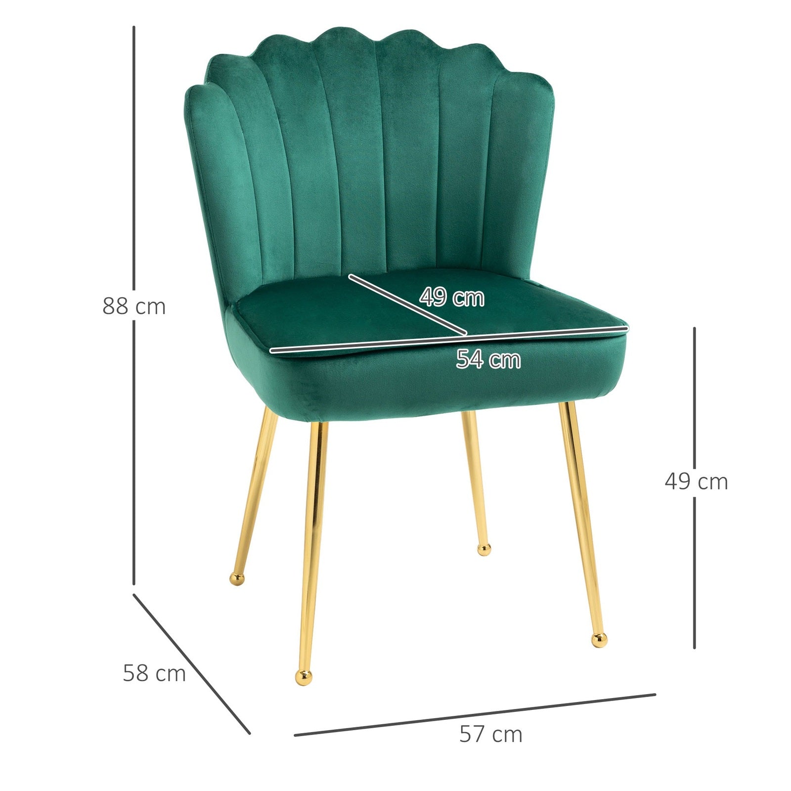 Velvet - Feel Shell Luxe Accent Chair - MOOAZAA