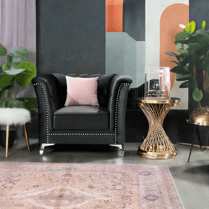 Venice Sofa Sets in Luxury Black Velvet - MOOAZAA SHOP