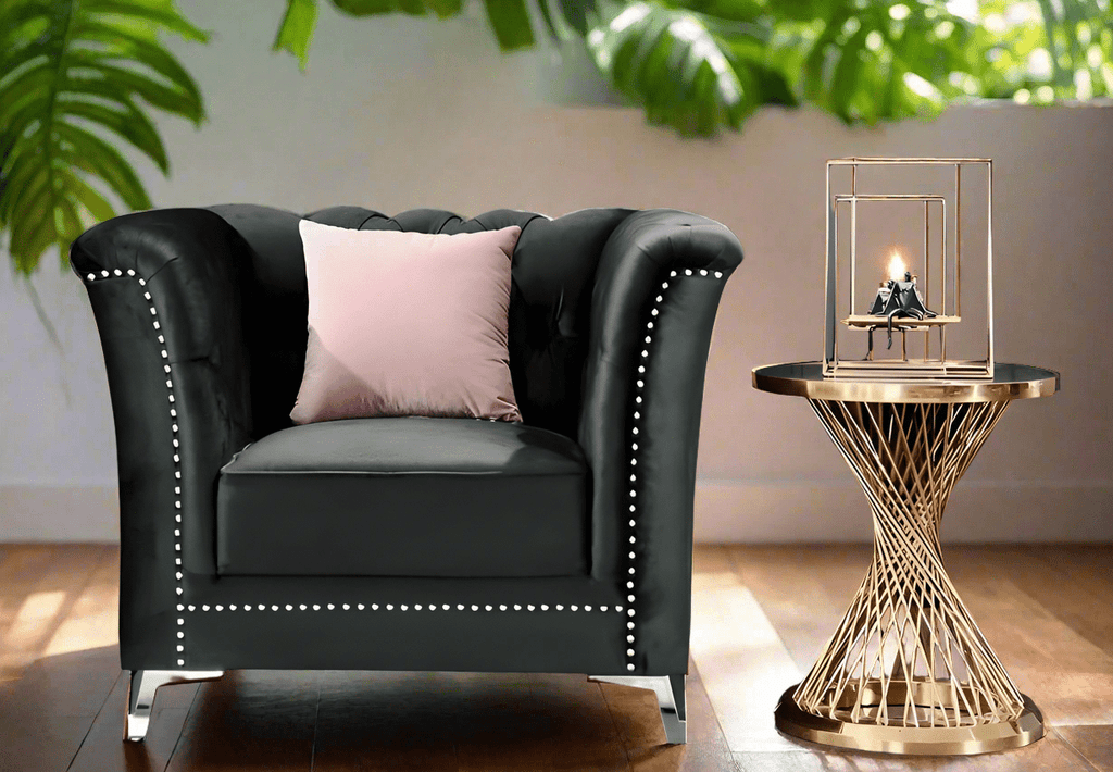 Venice Sofa Sets in Luxury Black Velvet - MOOAZAA SHOP