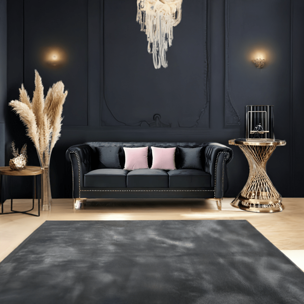 Venice Sofa Sets in Luxury Black Velvet - MOOAZAA SHOP