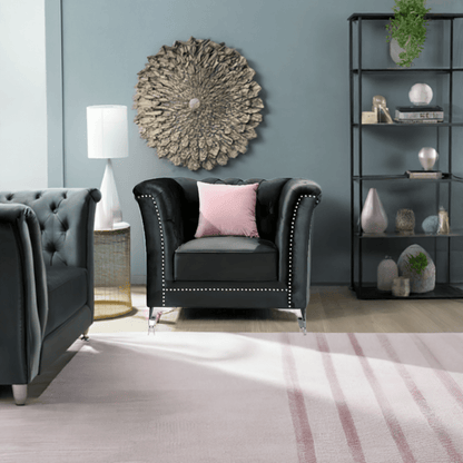 Venice Sofa Sets in Luxury Black Velvet - MOOAZAA SHOP