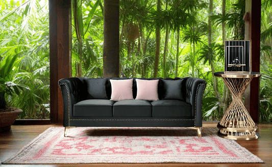 Venice Sofa Sets in Luxury Black Velvet - MOOAZAA SHOP