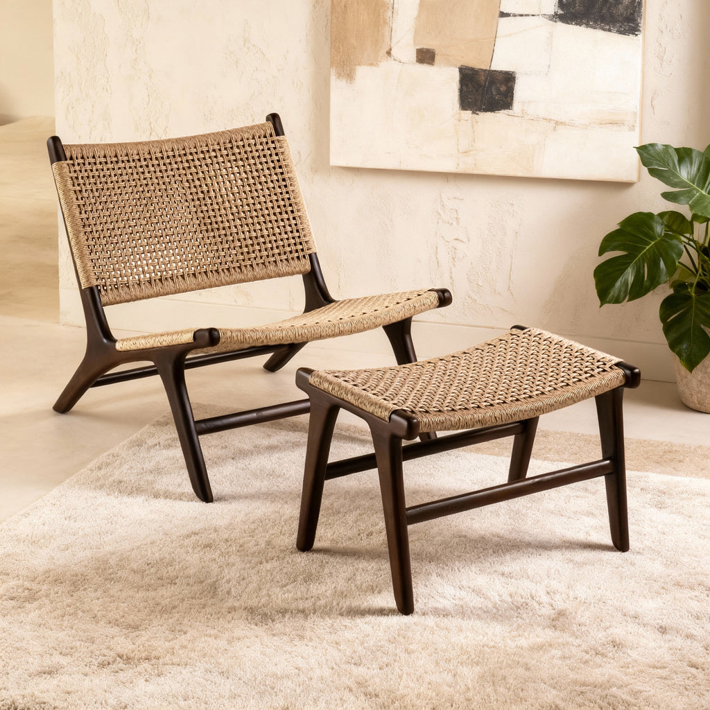 Zara Chocolate Rattan Accent Chair - MOOAZAA