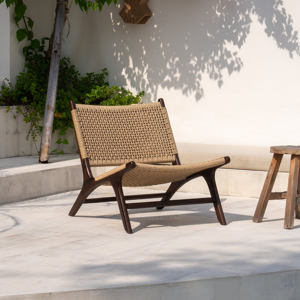 Zara Chocolate Rattan Accent Chair - MOOAZAA