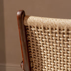 Zara Chocolate Rattan Accent Chair With Armrest - MOOAZAA