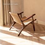 Zara Chocolate Rattan Accent Chair With Armrest - MOOAZAA