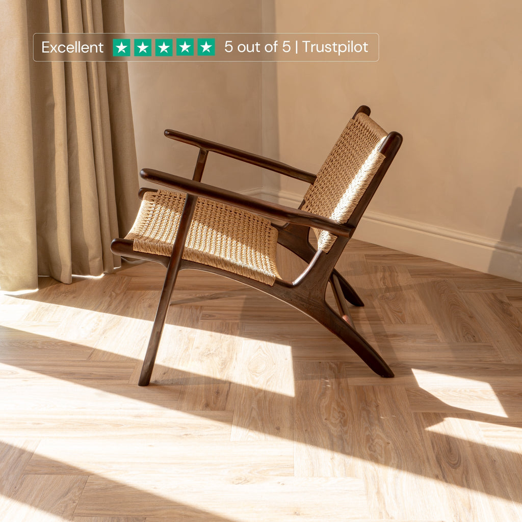 Zara Chocolate Rattan Accent Chair With Armrest - MOOAZAA